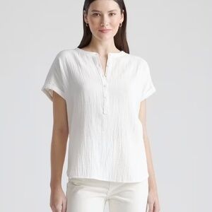 Quince Cotton Gauze Roll Sleeve Shirt